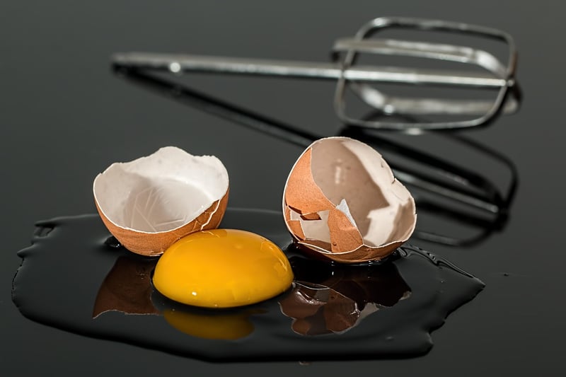 Egg cooking on a wooden surface